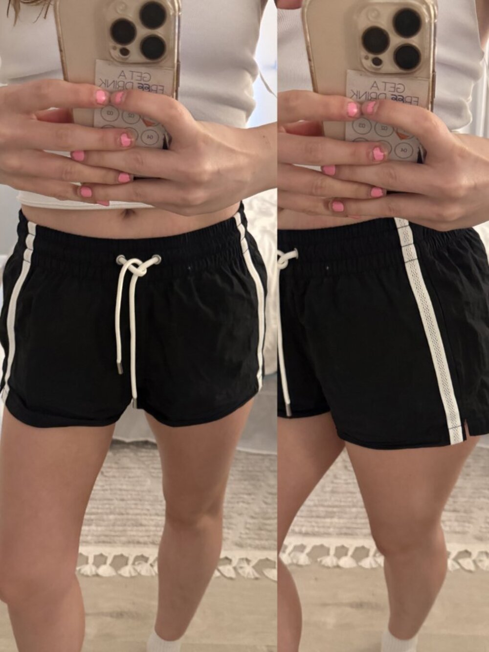 Gap Woven Black and White Side Striped Athletic Shorts